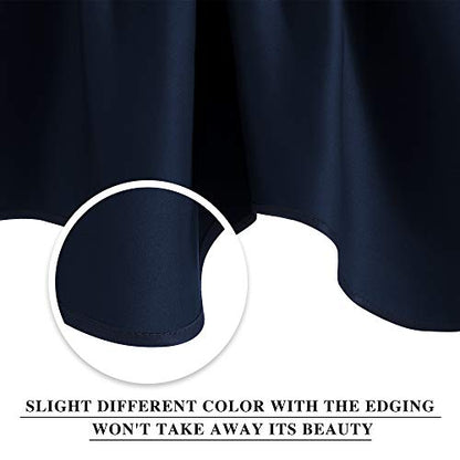 NICETOWN 2 Panels White Kitchen Blackout Valances for Windows, 42W x 18L - color: Navy, size: 42"W x 18"L (Pack of 2)