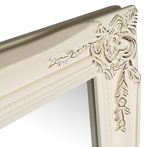 European Style Decorative Mirrors for Wall, Bathroom Mirrors Wall Mounted Mirror (Ivory White)