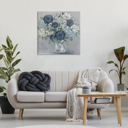 Stupell Industries Blue Mums Bouquet Floral, 30 x 30 Inch Canvas Wall Art - color: Blue Mums Bouquet, size: 30"L x 30"W