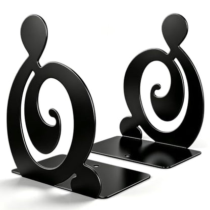 Book Ends, Metal BookEnds Heavy Duty bookend (Black 1 Pair) - size: Black 1 Pair