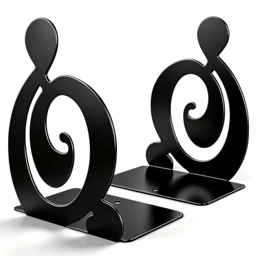 Book Ends, Metal BookEnds Heavy Duty bookend (Black 1 Pair) - size: Black 1 Pair