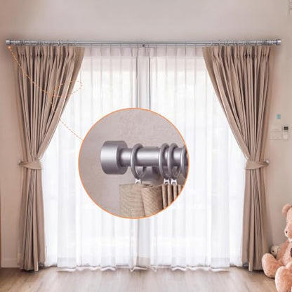 LEIFIDE 4 Pack Curtain Rod Finials Curtain Rod End Cap Finials for Curtains Rods of 7/8 and 1 Inch Diameter (Silver) - color: Silver