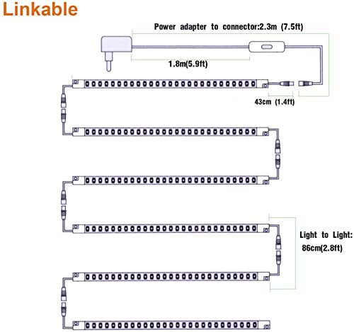 Cefrank LED Display Lights, 6-Pack Linkable Cabinet Lighting Kit 6000K - color: White