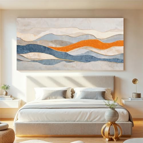 Large Blue And White Abstract Wall Art For Living Room Prints 29"×58" - color: LAI-11E, size: 58"L x 29"W