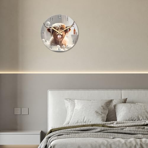 XNM Rustic Brown Glass Animal Wall Clocks Battery Operated 12 Inch - color: Brown, size: 12 Inch