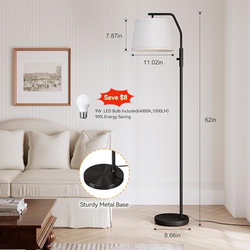 SUNMORY Floor Lamps for Living Room, 0-100% Dimmable Standing Lamp - color: Black