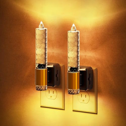 JandCase Night Light, Flameless Candle Amber Night Lights Plug into Wall - color: Bubble