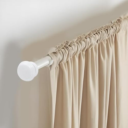 Antrader Finials for Curtain Rods,Wood Curtain Rod Finial,1.18 Dia,4Pcs - color: White-4Pcs