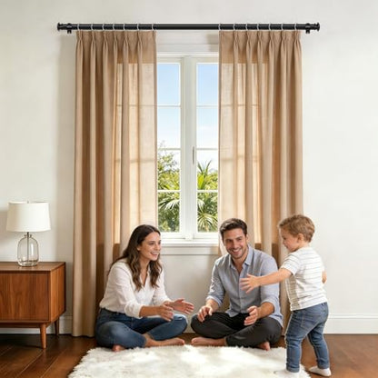 TONIAL Curtain Rods for Windows, 32 to 115 Inch, Black, Single Drapery Rod - color: Black, size: 32-115"
