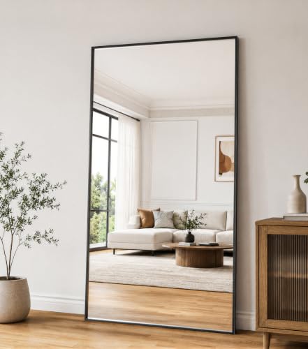 Koonmi 67"x30" Floor Mirror Full Length, Large Black Mirror - color: Black, size: 67"L x 30"W