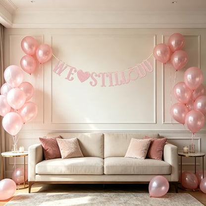Qttier We Still Do Banner, Rose Gold Glitter - color: Rose Gold