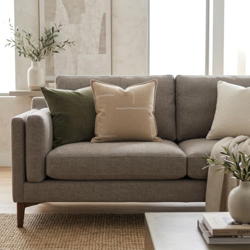 SanVia Designer Cotton Throw Pillow Covers 20x20 for Nooks, Beds & Sofas - color: Tan, size: 20" x 20" (Pack of 1)