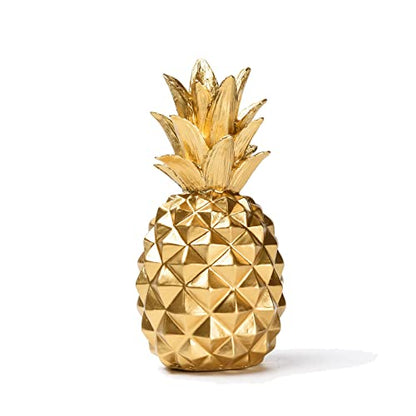 BRABUD Resin Pineapple Statue, Gold Modern Luxury Tabletop Decor, 7.8in (H) - color: Gold