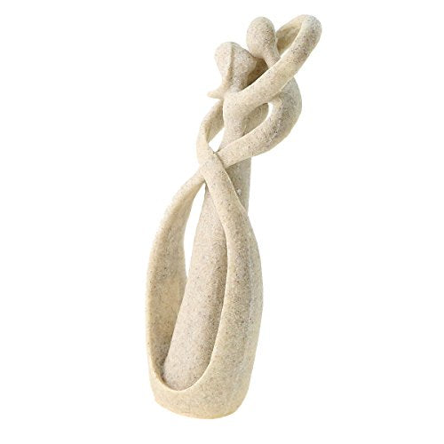 Winterworm Handcrafted Couple Kissing Lovers Abstract Figure Sandstone Statue for Crafts Wedding Valentine's Day Gifts Home Decoration