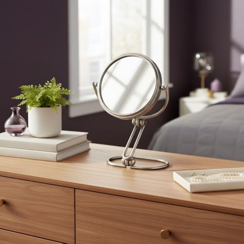 JERDON Compact Magnifying Mirror - Folding 3" Travel Mirror with 15X & 1X Magnification - Model MC315N - size: 1"L x 3"W