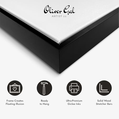 The Oliver Gal Artist Co. Abstract Wall Art Canvas - size: 30"L x 20"W, style: Black Frame