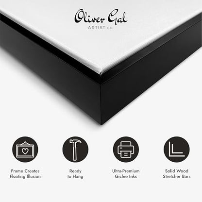 The Oliver Gal Artist Co. Abstract Wall Art Canvas - size: 30"L x 20"W, style: Black Frame