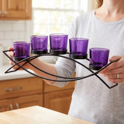 Seraphic Dining Room Table Centerepice,Tealight Candle Holder, Purple - color: Purple, size: 5 Cup
