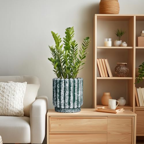 Ceramicfor Ceramic Flower Pot, 7.6 Inch, Green - color: Green, size: 7.6 Inch