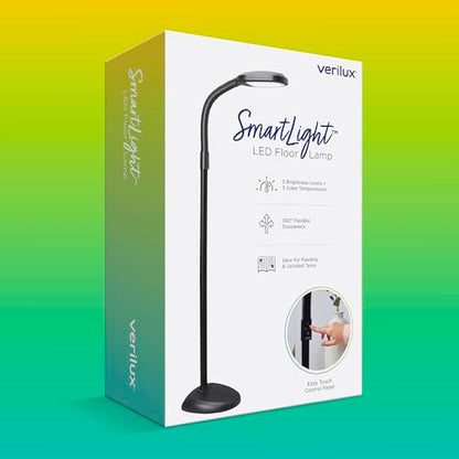Verilux SmartLight Full Spectrum LED Floor Lamp with Adjustable Brightness - color: Black