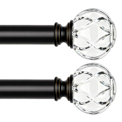 KAMANINA Black Curtain Rods for Windows 48-84 Inches Heavy Duty Drapery Rod - color: Black, size: 48-84"(2 pack)