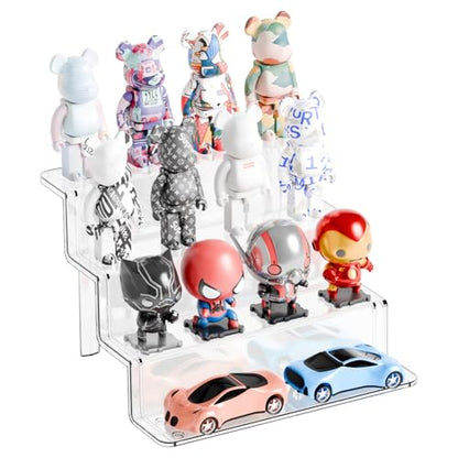 Yieach 4 Tier Clear Riser Display Stand - Tool-Free Assembly - 9 Inch Figure Display,Perfume Stand Organizer and Cologne Shelf,Small Acrylic Stands for Fragrance,Figure,Car,Collectibles and Funko Pop - size: 2 In Width-4 Tier