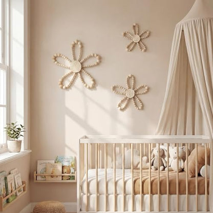 AceOrbit 3 Pcs Boho Daisy Flower Wall Decor, 4.72'', 5.91'', 7.87'' - size: 7.87'', 5.91'', 4.72'', style: Wildflower