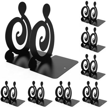Book Ends,Black 8 Pair Metal BookEnds Heavy Duty bookend (Black 8 Pair) - size: Black 8 Pair
