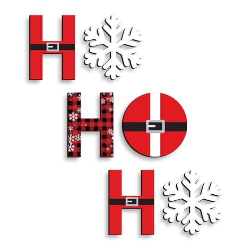 COLOR VALLEY ART 6 Sets of Christmas Wall Decor，Christmas Room Wall Art，Wooden Indoor Decor Wall Hanging Winter Decorative Ornament for Home, Classroom, Office