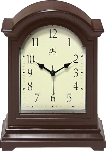Infinity Instruments Brown Antique Grandfather Tabletop Clock 9 x 6 Mantle - color: Brown