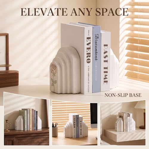 Decorative Resin Bookends, 5LB Heavy Bookends Set of 2