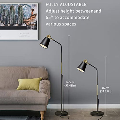 LALISU Floor Lamp Industrial Floor Lamps Reading Farmhouse Standing Lamp - color: Black