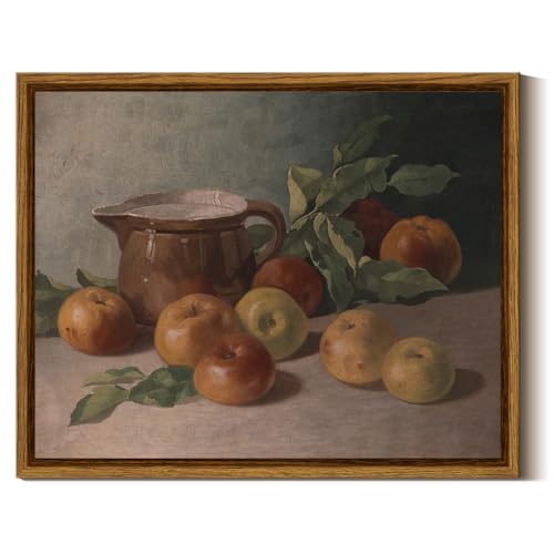 InSimSea Framed Canvas Wall Art, Fall Painting Artwork Kitchen Decor 8x10in - color: Apple, size: 10"L x 8"W