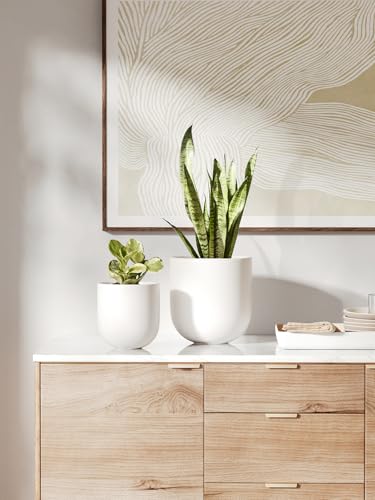 LE TAUCI 6 Inch Ceramic Plant Pot, Small Indoor Planter, White - color: White, size: 6”