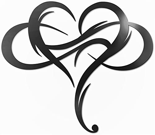 Vivegate Infinity Heart Metal Wall Decor, Unique Love Sign Plaque Steel Art Geometric Wall Decor Set Cut Out for Outside (Large - 15"X13") - size: 15"L x 13"W