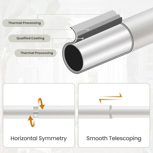 Ycolnaefllr 2Pack White Curtain Rod, Heavy Duty, Fits 18-64" Windows - color: Weathered white, size: 18-45"(2 Pack)