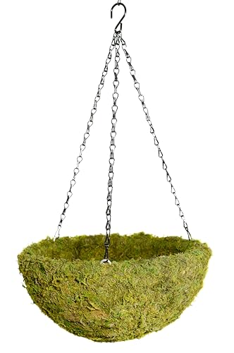 SuperMoss (29201) MossWeave Hanging Basket - Round, Fresh Green, Medium (14.5 Diameter)" - size: Medium (14.5" Diameter)