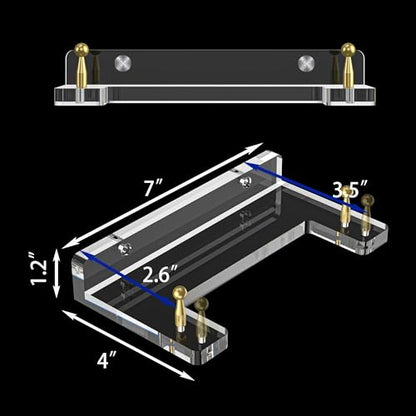Wall-Mount Acrylic Display Shelf for Plates, Acrylic Plate Stand with Adjustable Display Angle, Ideal Hanger for 6-16 Inch Plates, Picture Frames, Bowl, Certificate, Artwork, Gold Pegs - 1 Pack - color: Gold Pegs