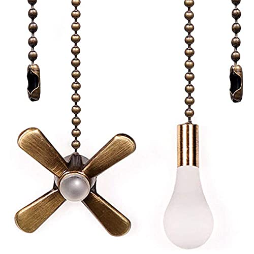 Ceiling Fan Pull Chain Decorative Ornaments Extension for 13.6 Inch Fan Pulls and Light - 2 Pcs (Bronze) - color: Pull Chain (Bronze)