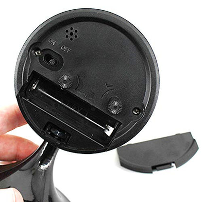 3" Round Quartz Analog Metal Alarm Clock Silent Non Ticking Desk Clock - color: Black