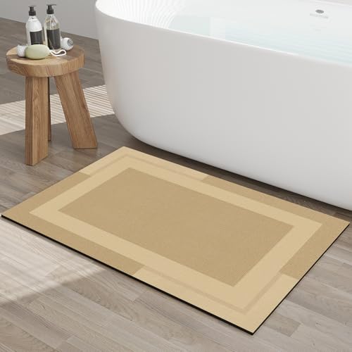 YDKGL Non Slip Bath Mat Thin Bathroom Rugs Fit Under Door Brown 20"x 32" - color: A- Brown, size: 20" x 32" (Rectangular)