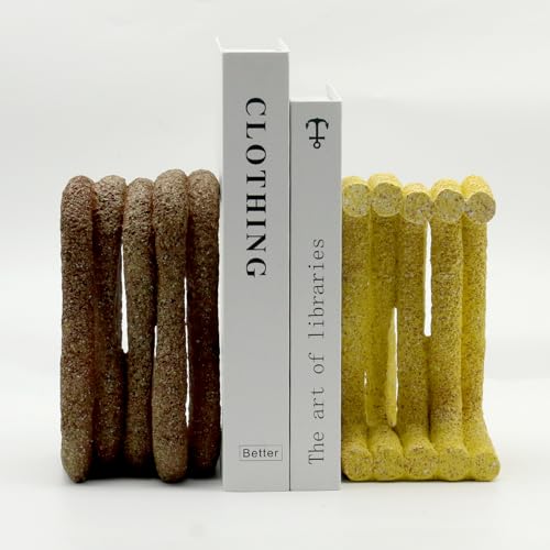Lukitas Unique Wave Decorative Bookends Heavy Duty Book Holder, Resin 7.5'' - color: Wave
