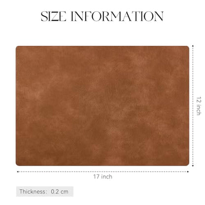 MOSAYT Fall Vinyl Faux Leather Placemats, Set of 6, Reddish Brown - color: Reddish Brown