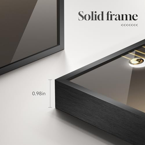 Large Framed Modern Luxury Black and Gold Abstract Wall Art, 24x36 In - color: Luxe Curve Collection, size: 24" W x 36" H x 3 pieces