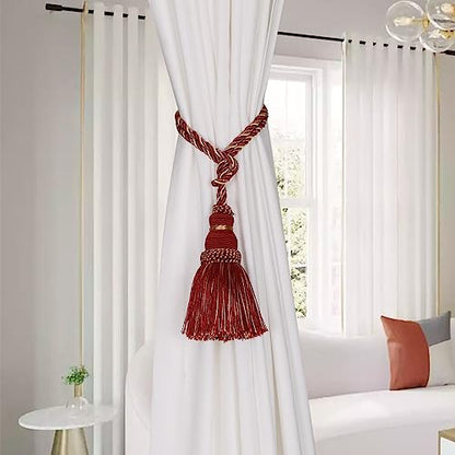 4 Pack Curtain Tie Backs Rope Tassels for Curtain Holdback - color: Mix Red, size: 4p