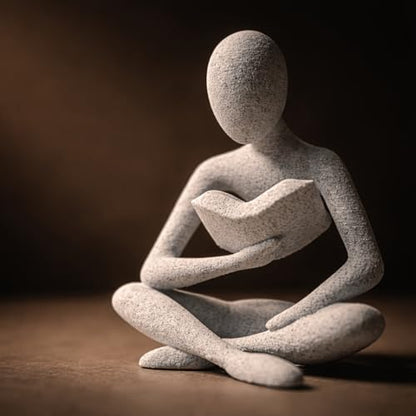 Abstract Reading Sculpture, Modern Minimalist, Desk Decor, Home Office Decorative Figurine, Creative Gifts