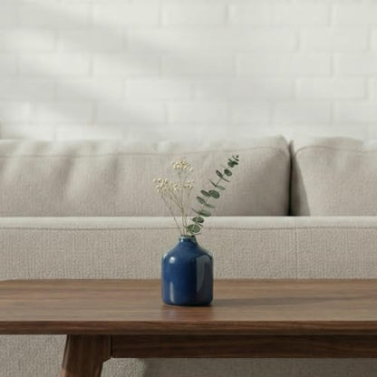 Sunddo Blue Ceramic Vase, 4 Inch - color: Dark Blue, size: 4 inch