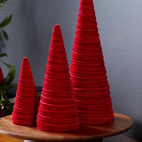 Your Heart's Content Red Velvet Trees Set of 3 (Red) - color: Red