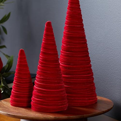 Your Heart's Content Red Velvet Trees Set of 3 (Red) - color: Red