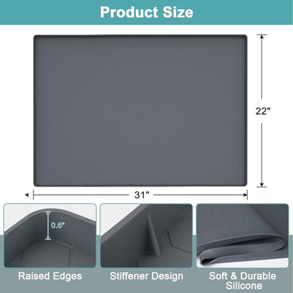 Under Sink Mats for Kitchen Waterproof 31" x 22", Gray - color: Gray, size: 31" x 22"